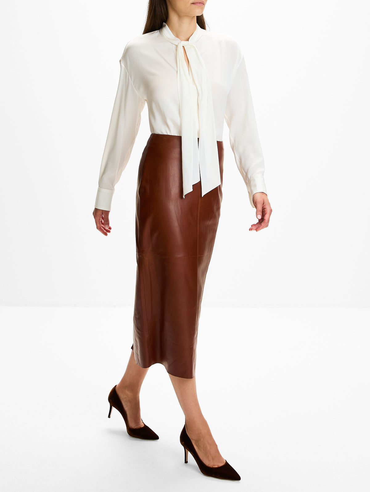 Calvin Skirt,KULSON,COGNAC,Image 3