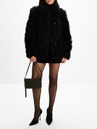 Adeline Shearling Coat,BY MALENE BIRGER,BLACK,Image 2