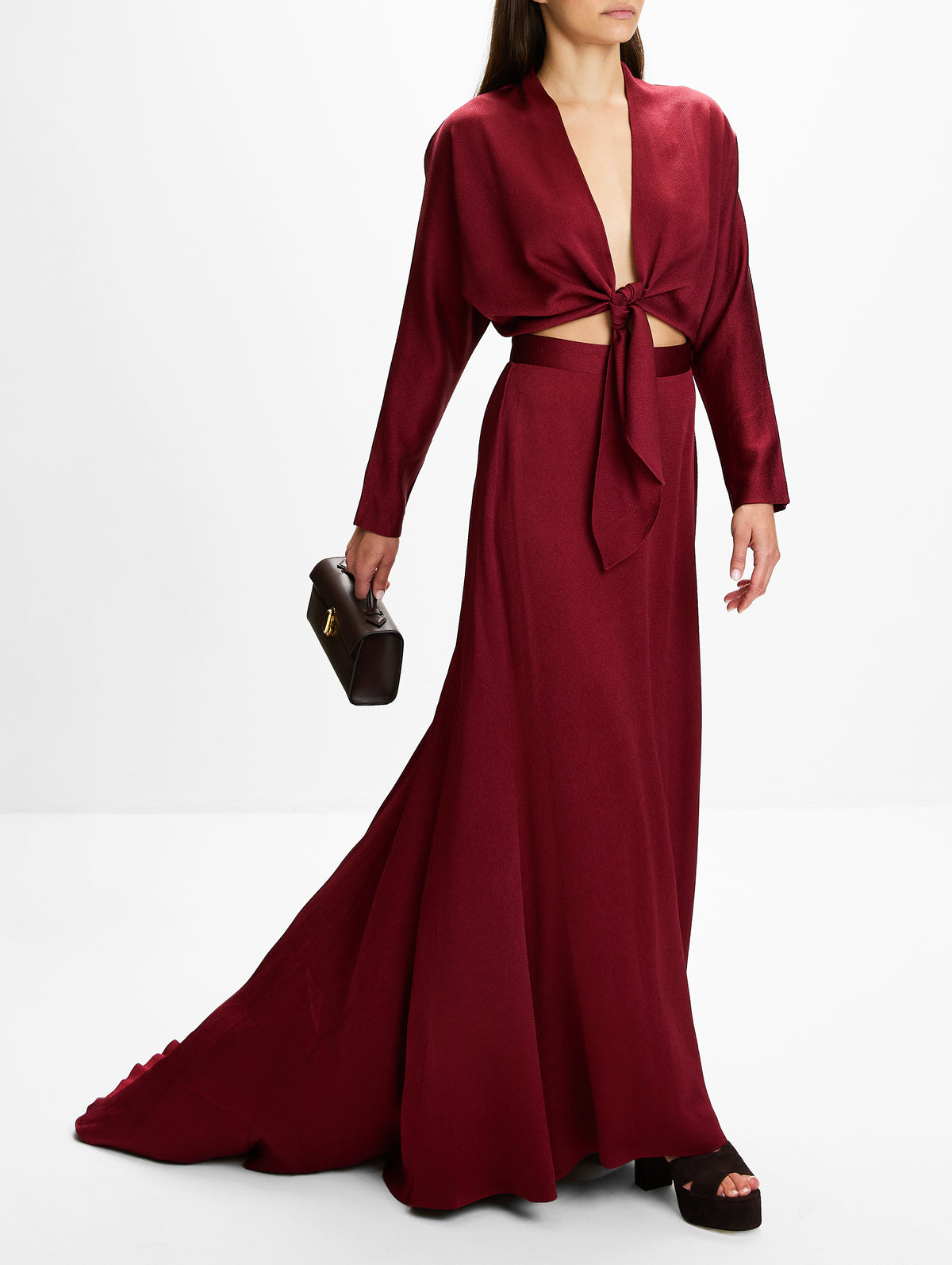 Marlon Skirt,SILVIA TCHERASSI,BURGUNDY,Image 3