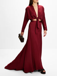 Marlon Skirt,SILVIA TCHERASSI,BURGUNDY,Image 3