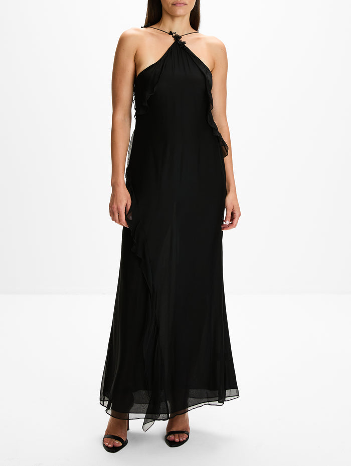 Lysia Halter Gown,SIR.,BLACK,Image 1