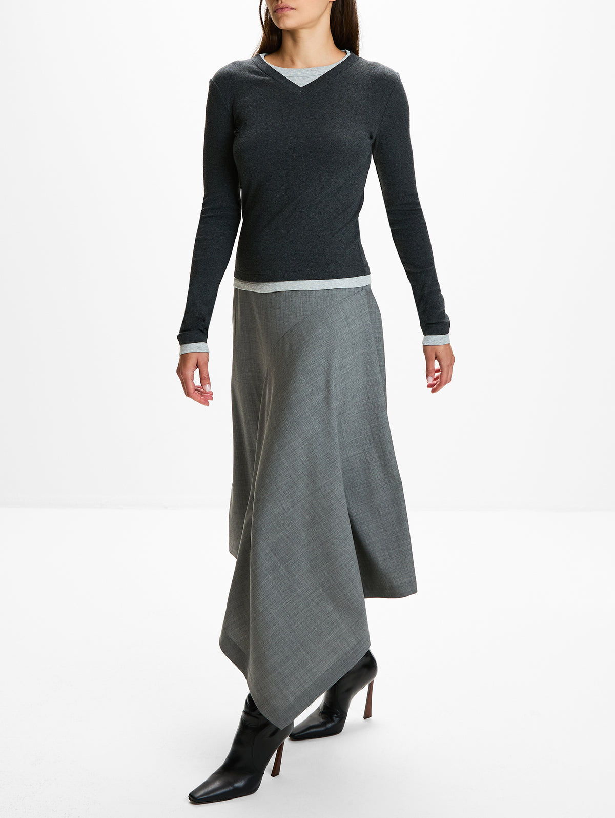 Wool Skirt,ST AGNI,PUMICE,Image 3