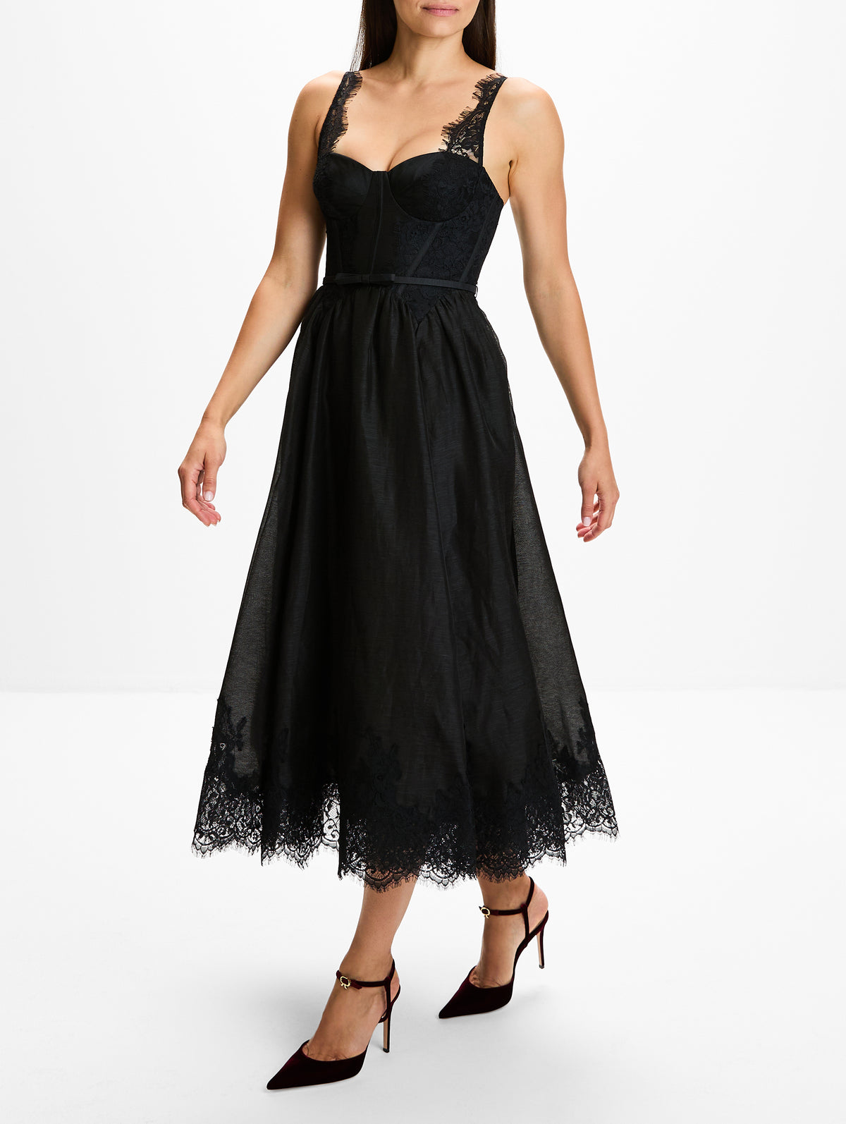 Valiant Lace Trim Midi Dress,ZIMMERMANN,BLACK,Image 3