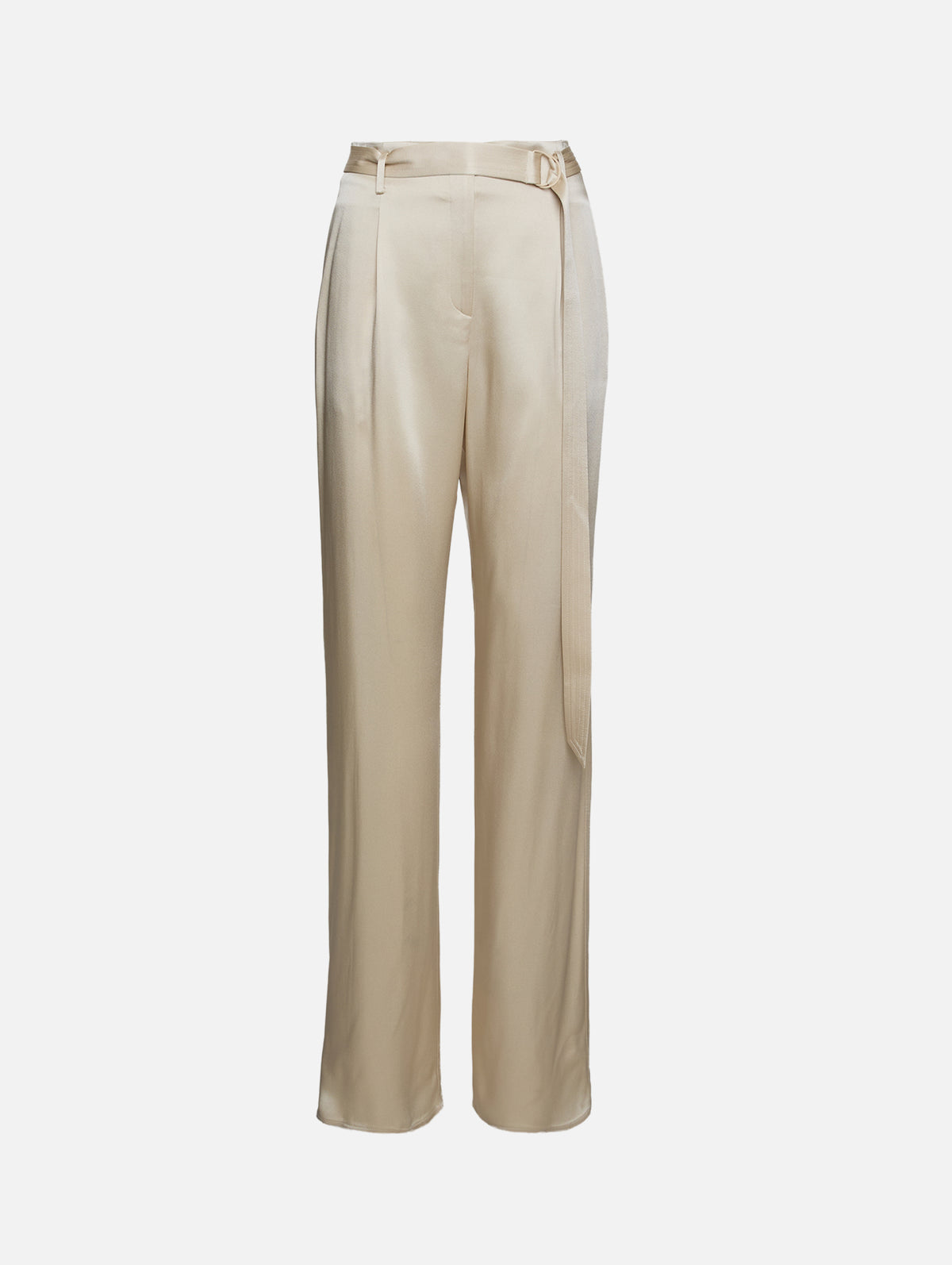 Satin Belted Pant,LAPOINTE,SAND,Image 1