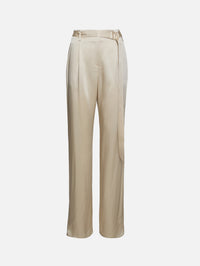 Satin Belted Pant,LAPOINTE,SAND,Image 2