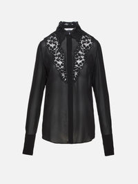 Lace Detail Blouse,FENDI,BLACK,Image 2
