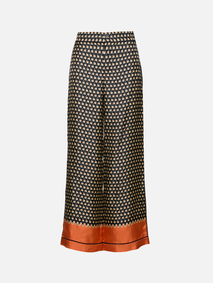 Geometric Print Pant,FENDI,ORANGE/BLACK,Image 1