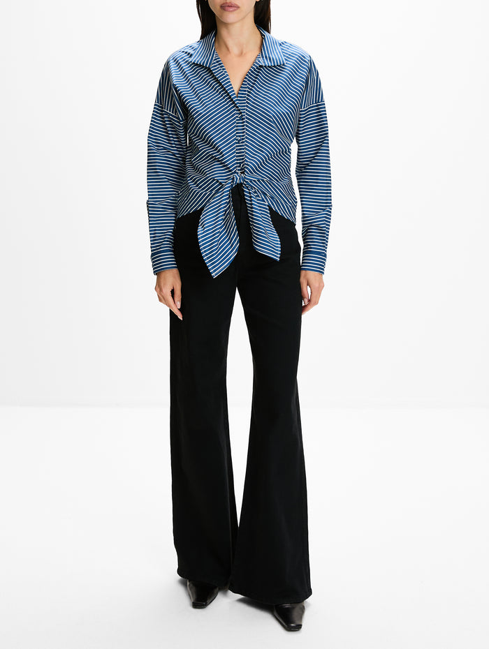 Horizonte Blouse,ANDRES OTALORA,NAVY STRIPES,Image 1
