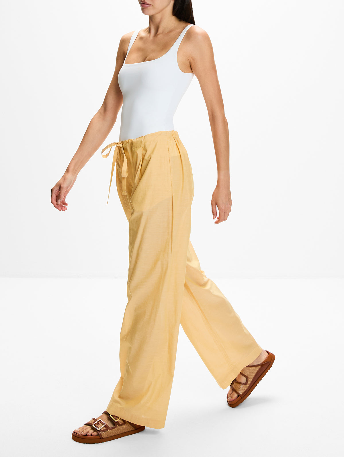 Voile Drawcord Pant,ANOTHER TOMORROW,MIMOSA,Image 3