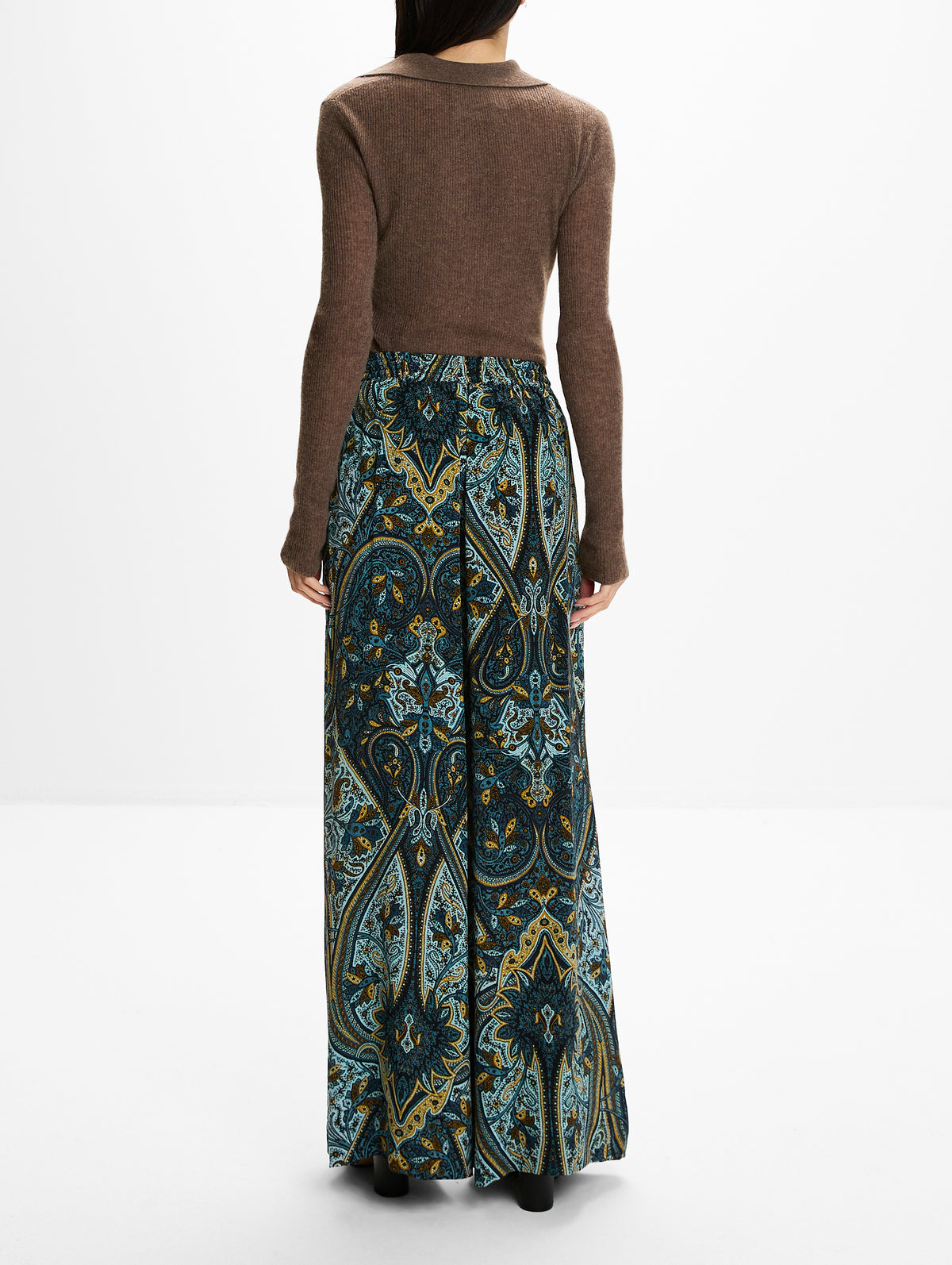 Sawyer Wide Leg Pant,ULLA JOHNSON,PRUSSIAN,Image 4