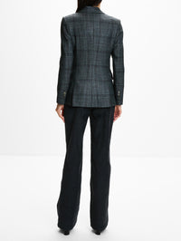 Plaid Double Breasted Blazer,ELEVENTY,DARK JADE,Image 3
