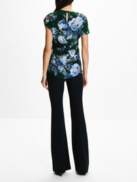 Crepe Draped Blouse,ERDEM,ROSE FOREST GREEN,Image 3