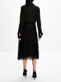 Lace Skirt,FENDI,BLACK,Image 4
