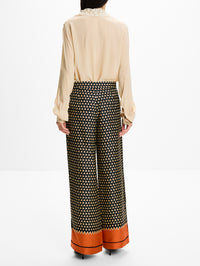 Geometric Print Pant,FENDI,ORANGE/BLACK,Image 4