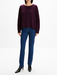 Wide Pullover Sweater,ORGANIC,EGGPLANT,Image 2