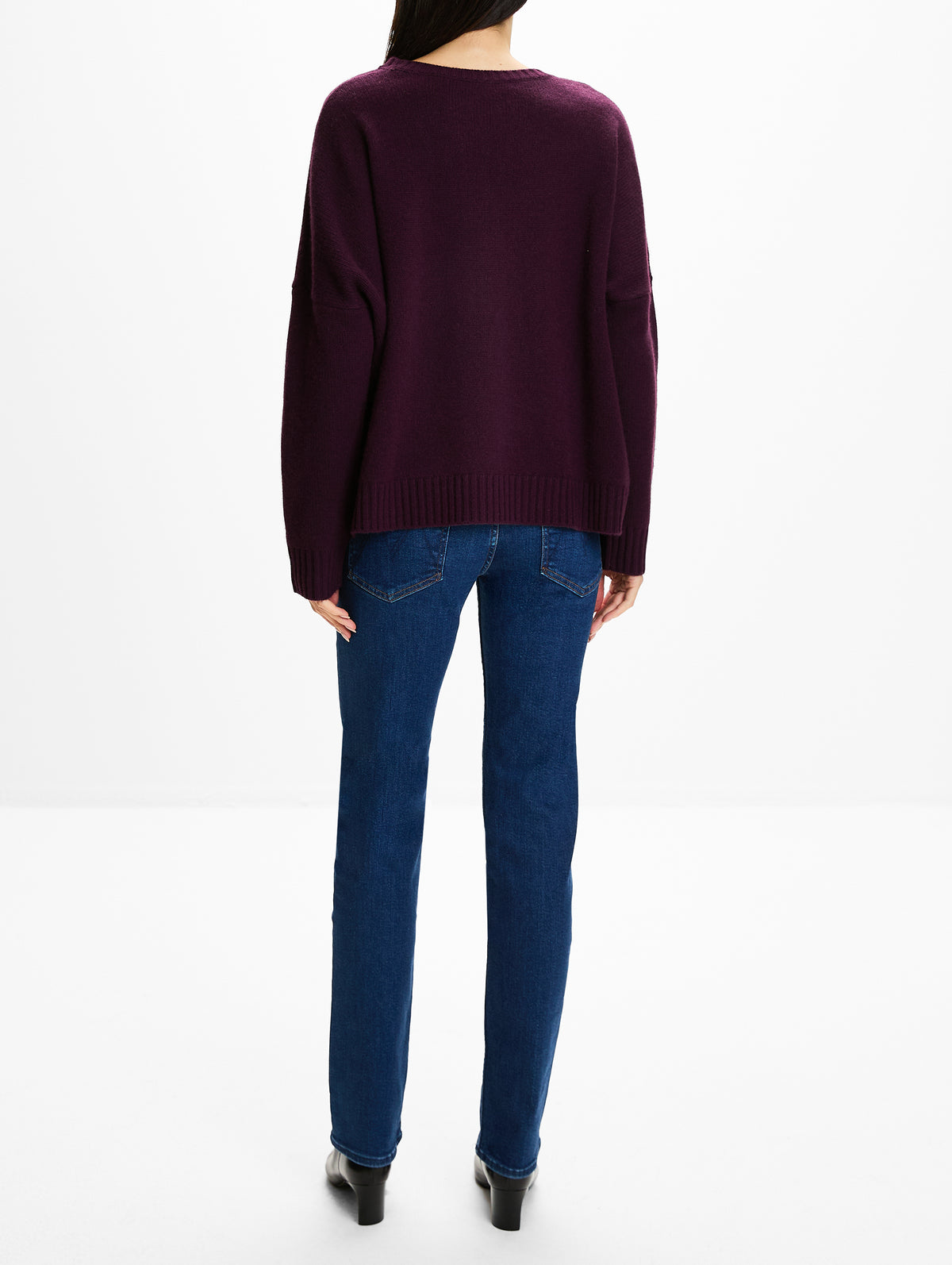 Wide Pullover Sweater,ORGANIC,EGGPLANT,Image 3