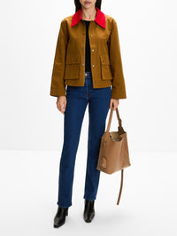 Swingy Jacket,THE GREAT,RUST W BRIGHT RED,Image 2