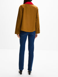 Swingy Jacket,THE GREAT,RUST W BRIGHT RED,Image 3