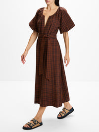 Fairground Dress,THE GREAT,WOODCREST PLAID,Image 3
