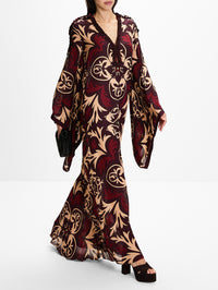 One Palm Tunic Dress,JOHANNA ORTIZ,WINE SAND,Image 3
