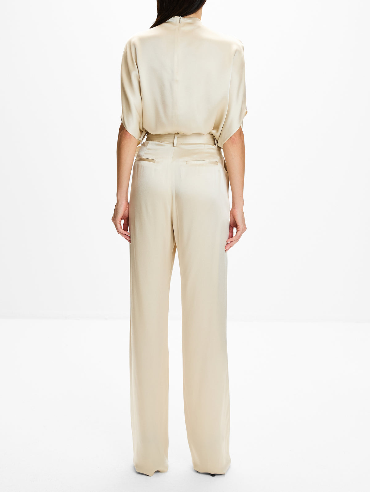 Satin Cape Tee,LAPOINTE,SAND,Image 3