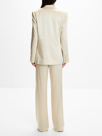 Satin Double Breasted Blazer,LAPOINTE,SAND,Image 3