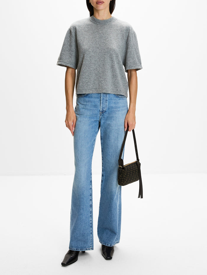 Cropped T Shirt,SASUPHI,MEDIUM GREY,Image 1