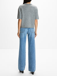 Cropped T Shirt,SASUPHI,MEDIUM GREY,Image 3
