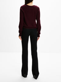 V Neck Sweater,SASUPHI,BORDEAUX,Image 3