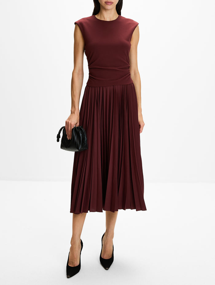 Carly Dress,TANYA TAYLOR,DEEP REDWOOD,Image 1