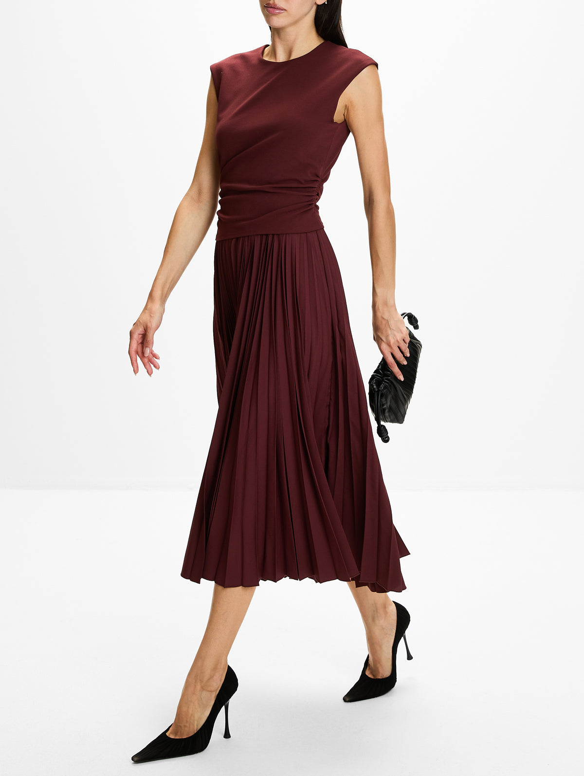 Carly Dress,TANYA TAYLOR,DEEP REDWOOD,Image 3