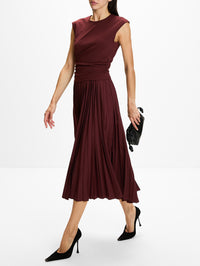 Carly Dress,TANYA TAYLOR,DEEP REDWOOD,Image 3