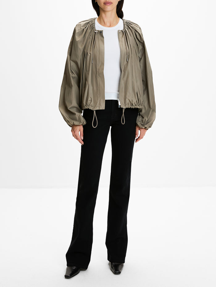 Gathered Parachute Coat,TOTÉME,ROCK,Image 1