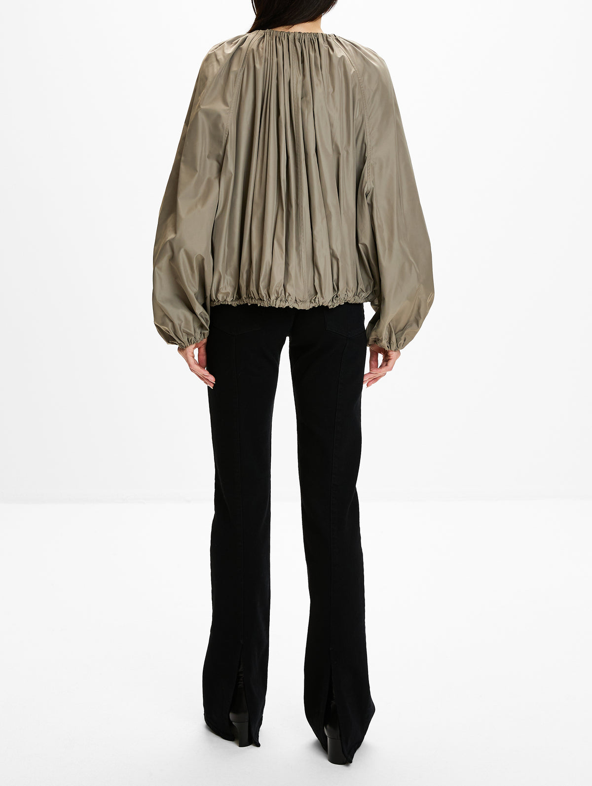 Gathered Parachute Coat,TOTÉME,ROCK,Image 3