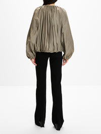 Gathered Parachute Coat,TOTÉME,ROCK,Image 3