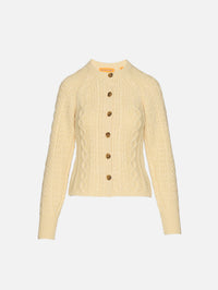 Cable Sculpted Cardigan,GUEST IN RESIDENCE,BUTTER,Image 1