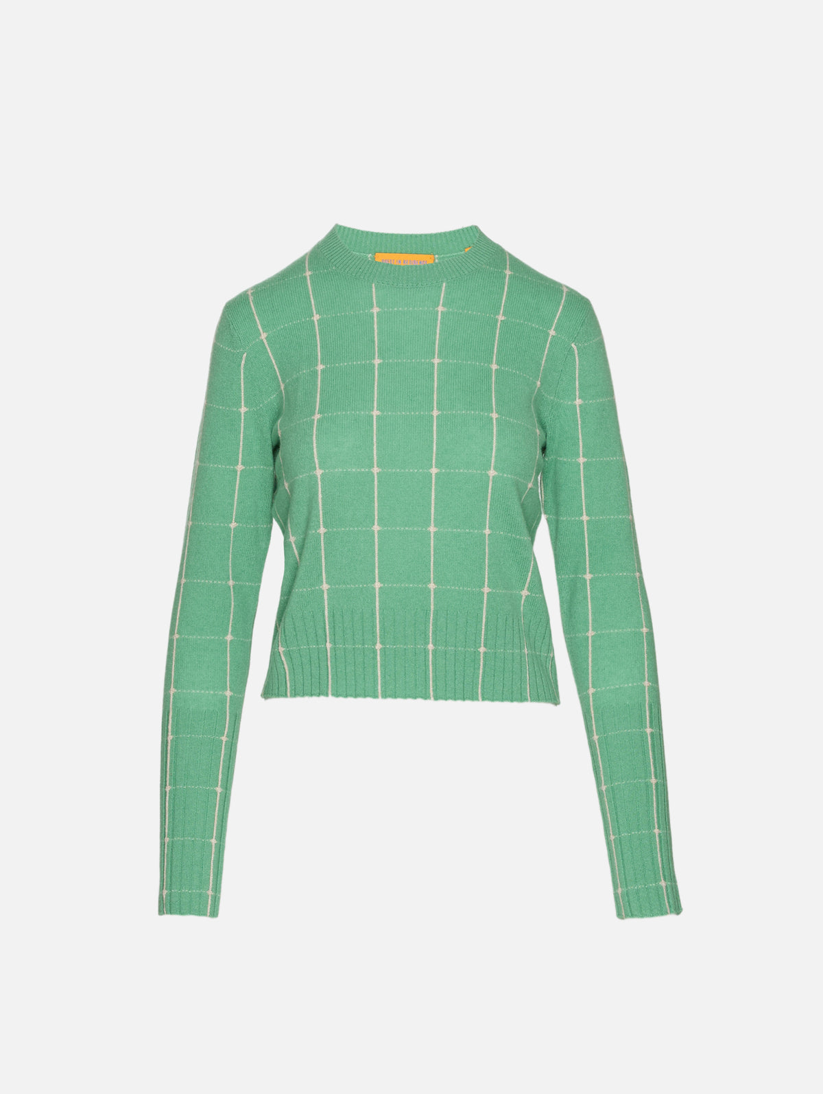 Shrunken Checker Sweater,GUEST IN RESIDENCE,HIGHLAND/SANDST,Image 1