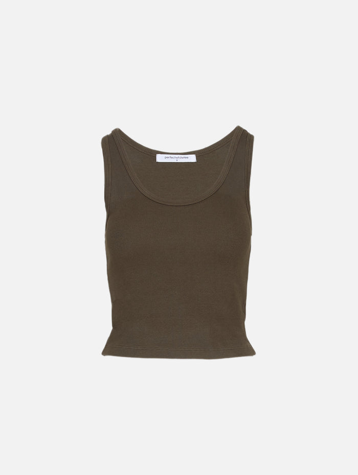 Blondie Tank Top,PERFECTWHITETEE,DARK OLIVE,Image 1