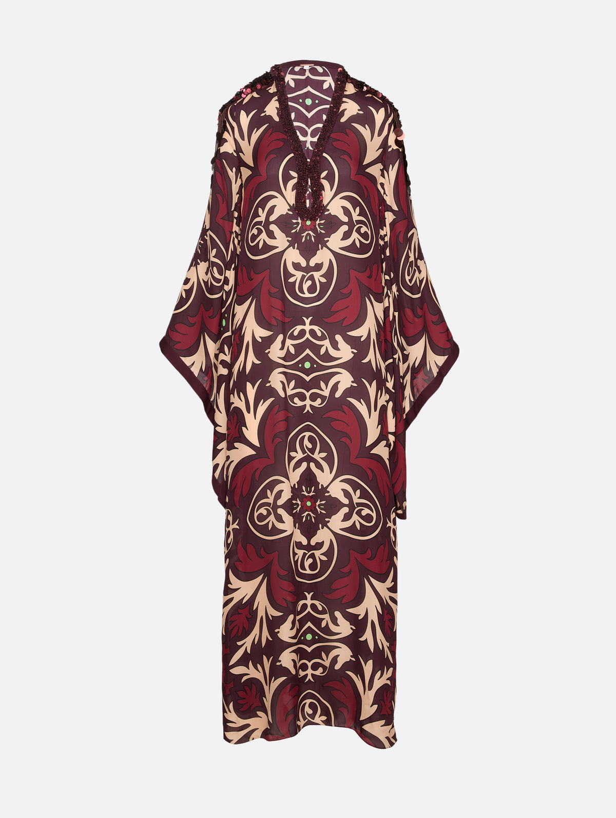 One Palm Tunic Dress,JOHANNA ORTIZ,WINE SAND,Image 1