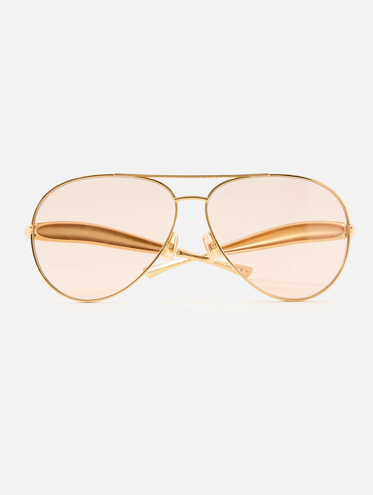 Sardine Aviator Sunglasses,KERING EYE - BOTTEGA VENETA,GOLD/BROWN,Image 1