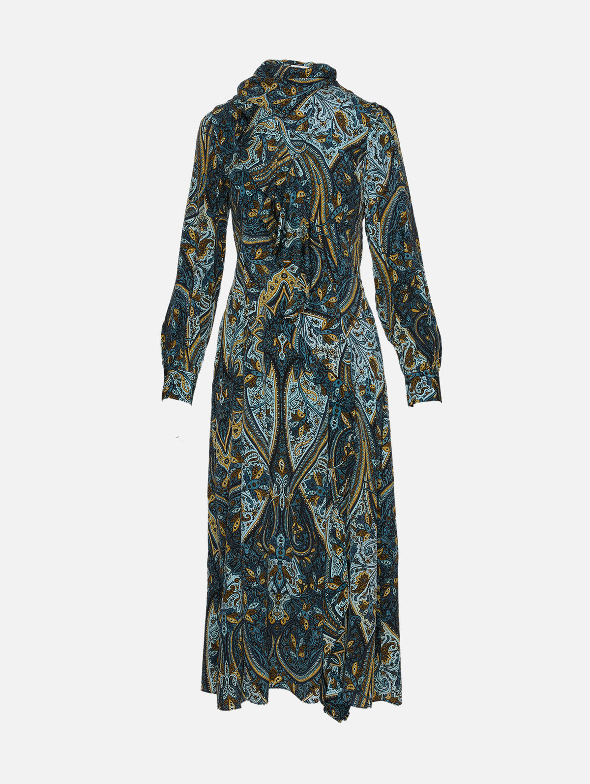 Sabrina Silk Dress,ULLA JOHNSON,PRUSSIAN,Image 1