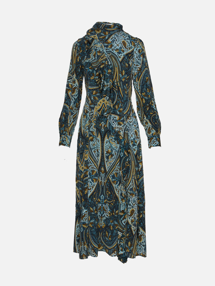 Sabrina Silk Dress,ULLA JOHNSON,PRUSSIAN,Image 1