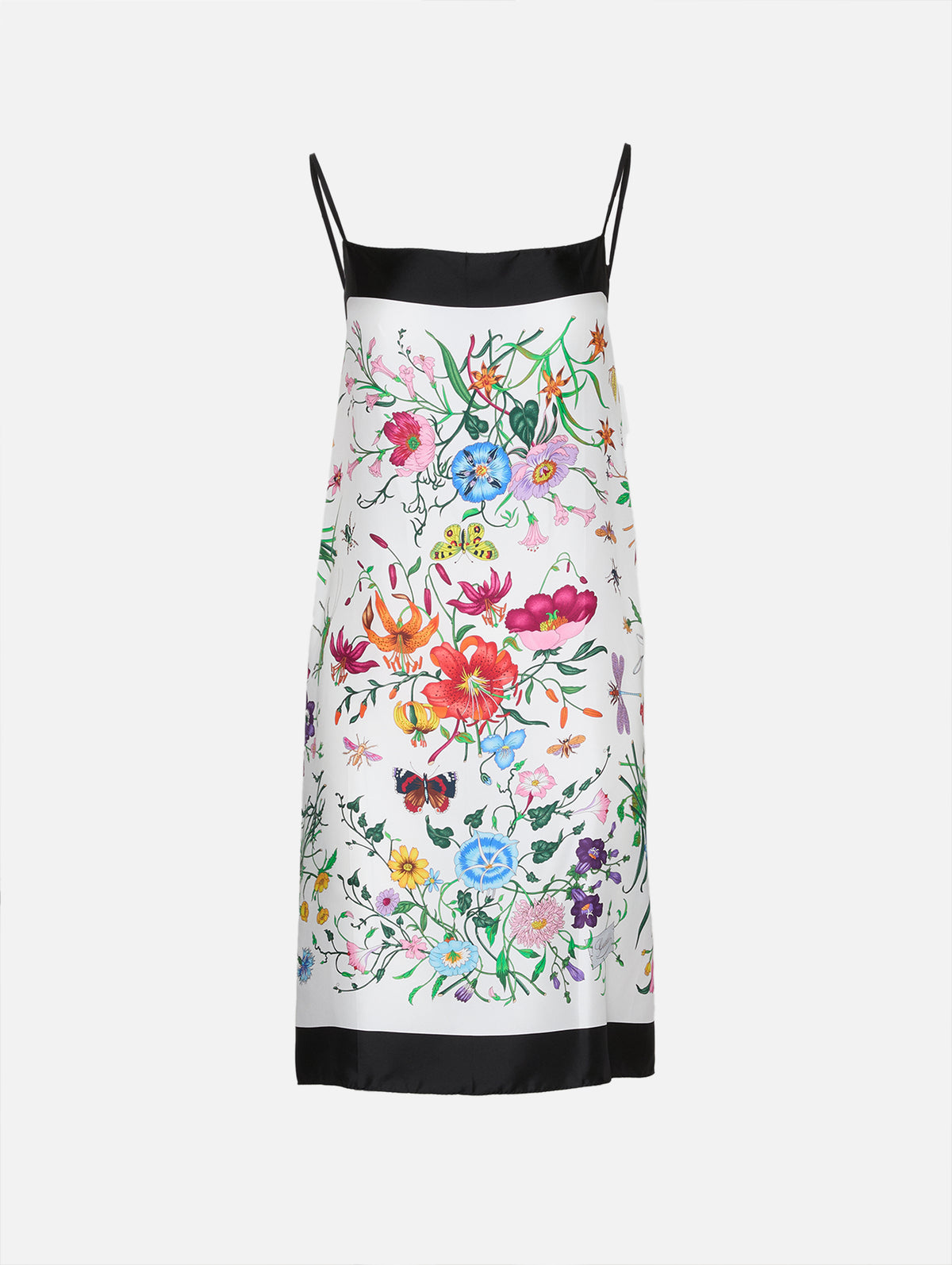 Flora Place Dress,GUCCI,WHITE BLACK MULTI,Image 1