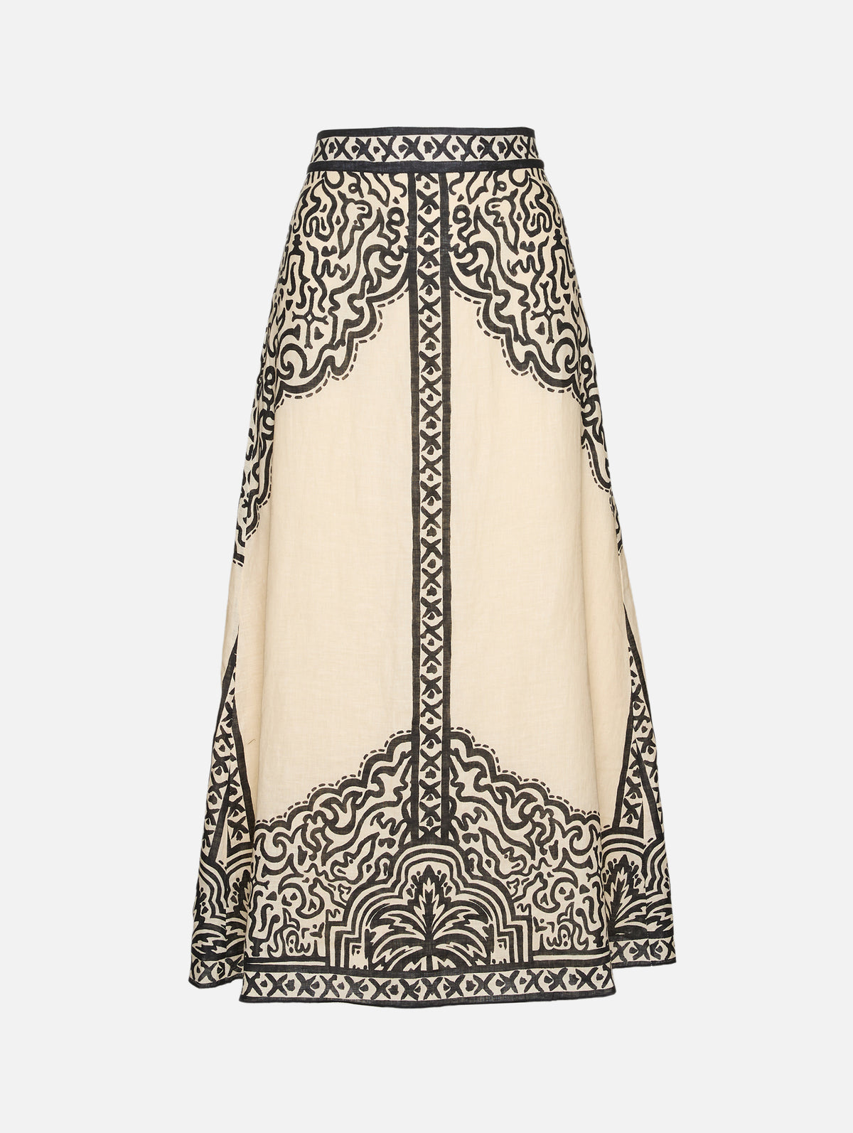 Loose Horizon Ankle Skirt,JOHANNA ORTIZ,ECRU BLACK,Image 1