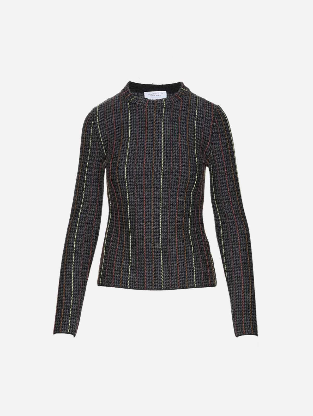 Pons Crewneck Top,GABRIELA HEARST,CHARCOAL MULTI,Image 2