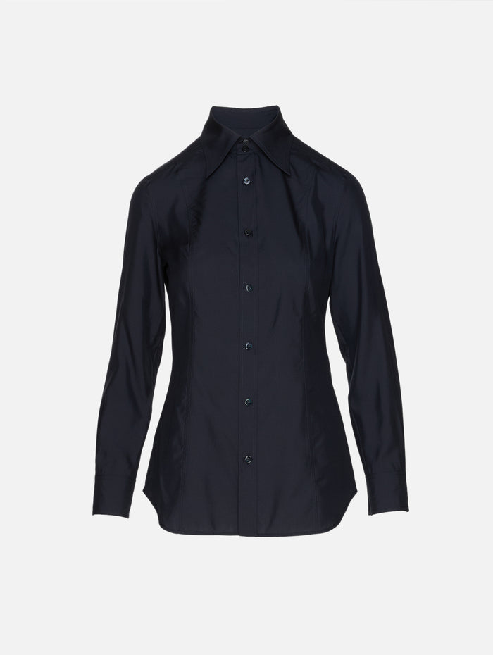 Long Sleeve Collared Shirt,GUCCI,INK,Image 1