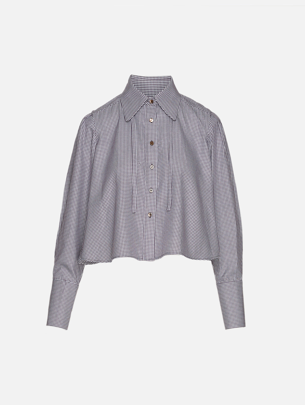 Durham Blouse,RÙADH,BROWN HOUNDSTOOTH,Image 1