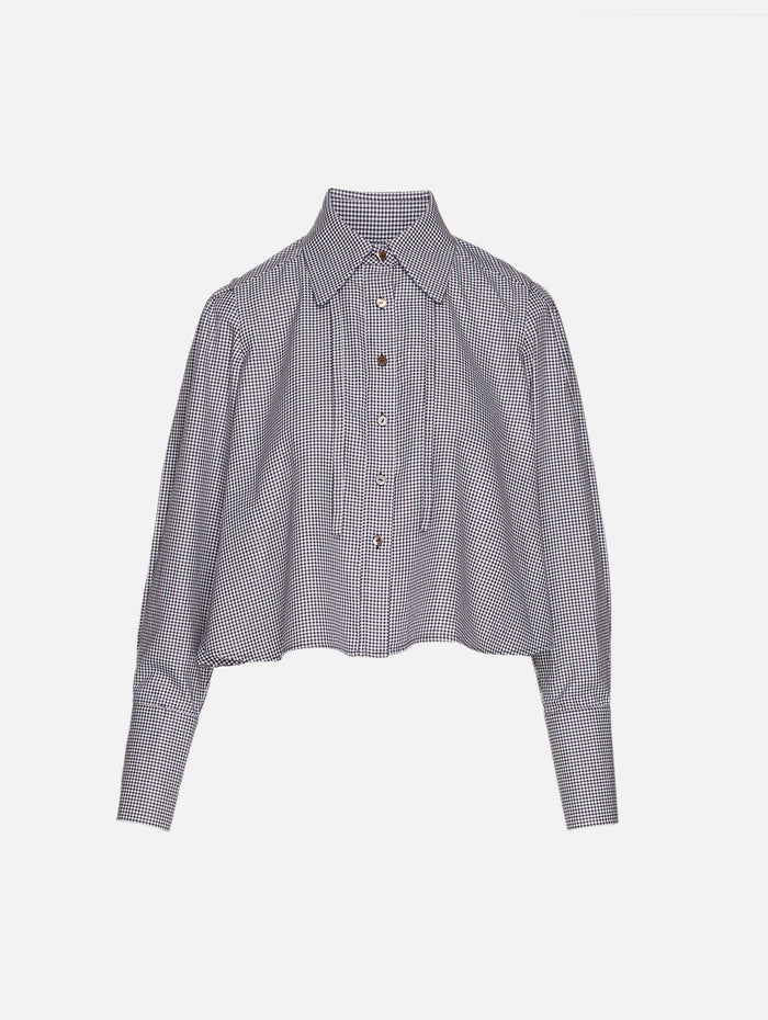 Durham Blouse,RÙADH,BROWN HOUNDSTOOTH,Image 1