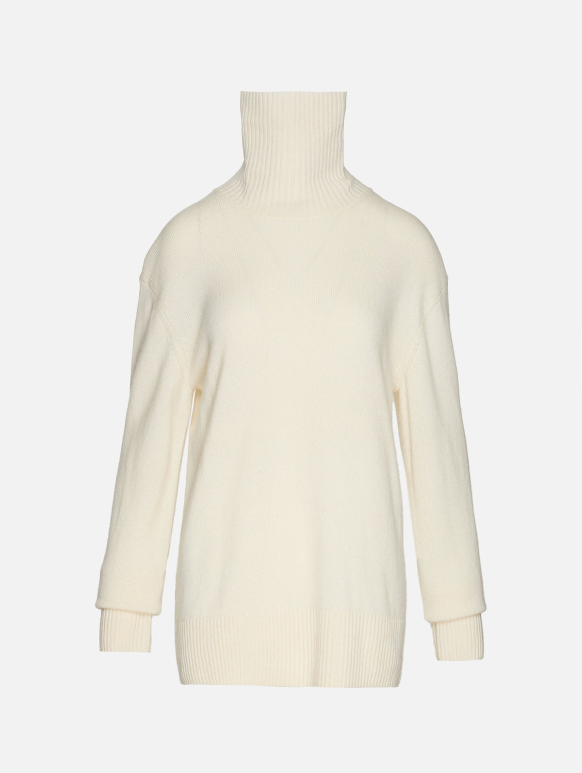Cashmere Turtleneck,TOTÉME,ECRU,Image 2