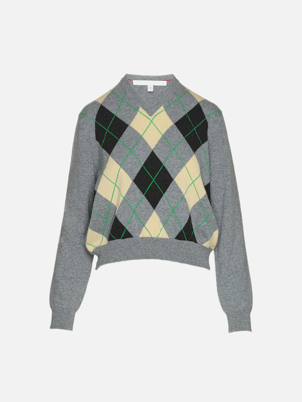 Academy V Neck Sweater,RÙADH,GREY/YELLOW,Image 2
